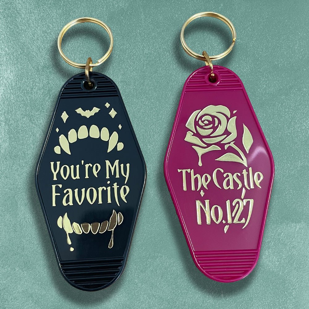 Motel Keychains - Custom Foil Embossed Motel Keychains